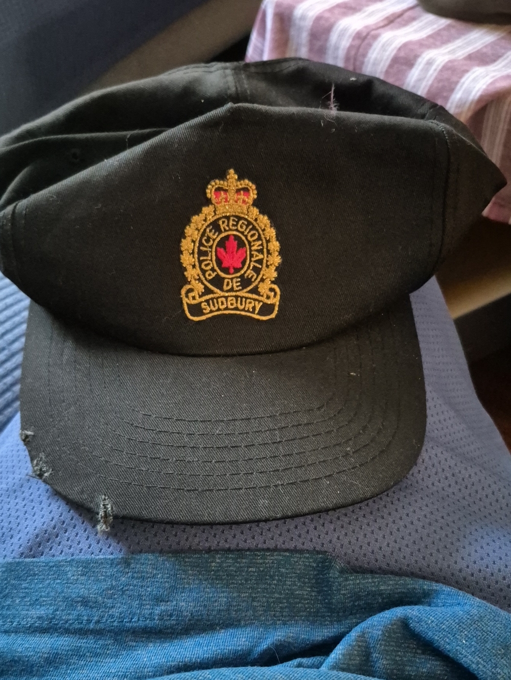 Black Embroidered Crest Baseball Cap - Police Regional de Sudbury